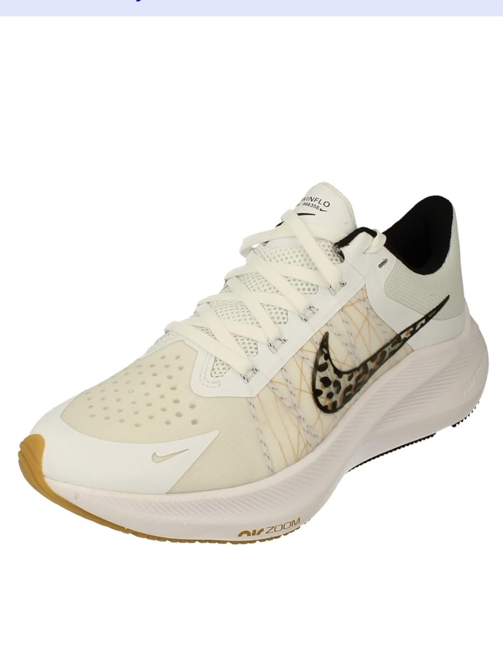 Nike Women’s Cream/Black Running Shoes with Leopard Swoosh